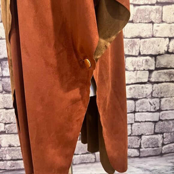 Chico's Brown Suede Like Fabric Cape One Size - Picture 5 of 9